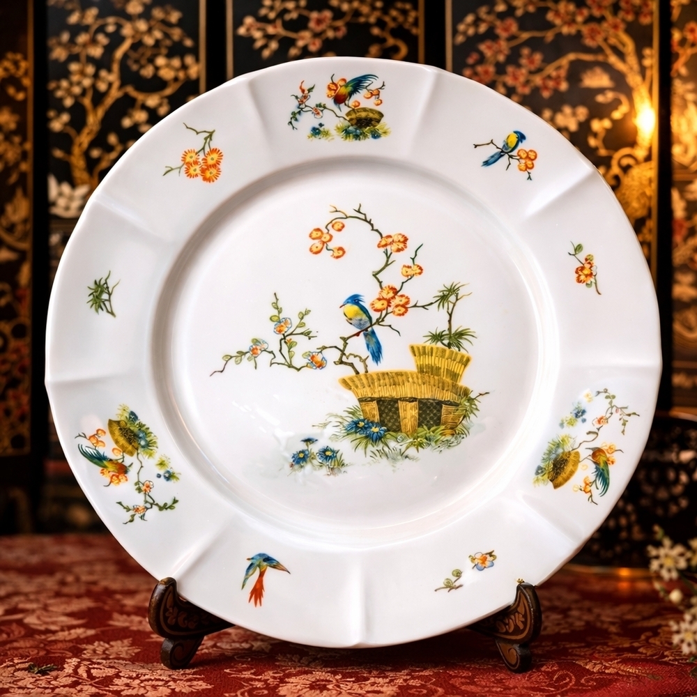 Vintage Eamag Bavaria Plate • Somerset Pattern • German Porcelain Bird Floral